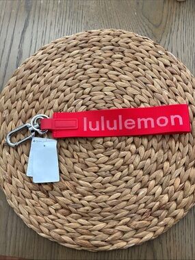 lululemon athletica Red Branded Key Fob Wrist Strap